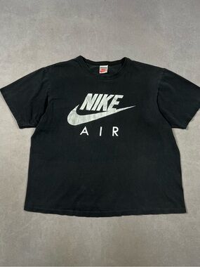 Vintage Nike Black Tee with Red Swoosh